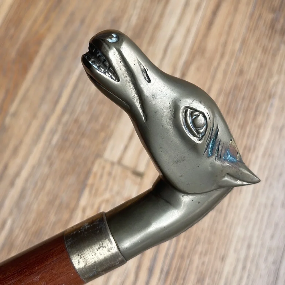 Weird brass horse head cane topper - Picture 4 of 11